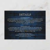 Rustikale Navy-Holz-Streichellichter Hochzeitsdeta Begleitkarte (Vorderseite)