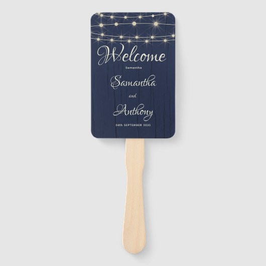 Rustikale Navy-Holz-String-Lichter Fächer (Vorderseite)