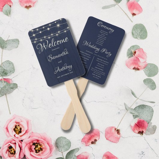 Rustikale Navy-Holz-String-Lichter Fächer