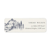 Rustikale Navy Pine Woods Mountain Sketch-Adresse (Vorne)