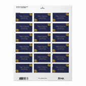 Rustikale Navy Sonnenblumen Blumenblumen UAWG Rück Adressaufkleber (Vorne)