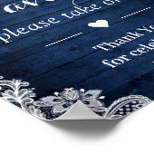 Rustikale Navy Sonnenblumen String Lights Gastgesc Poster (Ecke)