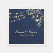 Rustikale Navy-String-Lights Hochzeit von Napkins Serviette (Vorderseite)