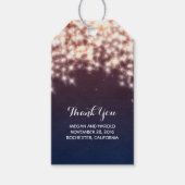 Rustikale Navy String Lights Weding Geschenkanhänger (Vorderseite)