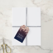 Rustikale Navy String Lights Weding Geschenkanhänger (Mit Garn)
