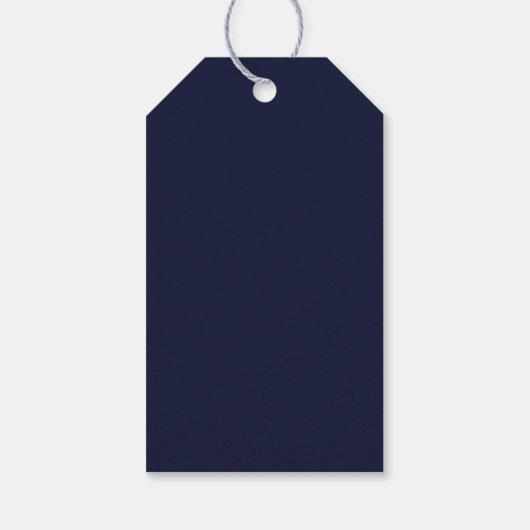 Rustikale Navy String Lights Weding Geschenkanhänger (Rückseite)