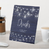 Rustikale Navy Wood Mason Jars Drinks Sockelschild (In SItu)