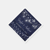 Rustikale Navy Wood Mason Jars Lights Hochzeit Serviette (Ecke)