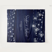 Rustikale Navy Wood Mason Jars Lights Wandteppich (Vorderseite (Horizontal))