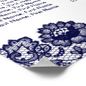 Rustikale Navyblaue Spitzen-Sonnenblumen-Sitzordnu Poster (Ecke)