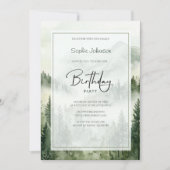 Rustikale Nebelgebirge Geburtstag Einladung (Vorderseite)