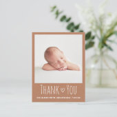Rustikale neue Babykarten, Foto Dankeschön Karte (Stehend Vorderseite)