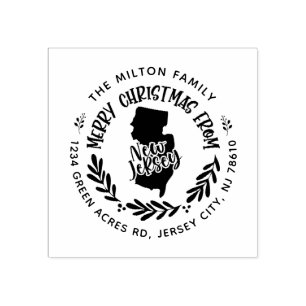 rustikale neue Jersey fröhliche Weihnachtsstimmung Gummistempel