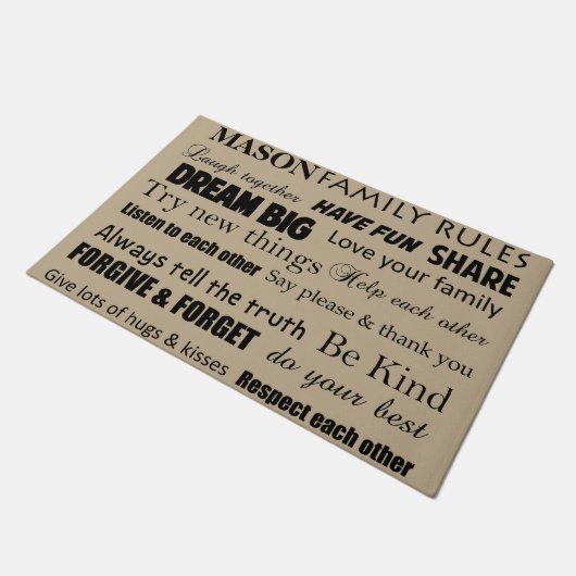 Rustikale neue Zuhause Personalisiert Fußmatte (Schrägansicht)