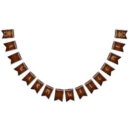 Rustikale neue Zuhause Woodgrain & Faillights Will Wimpelkette