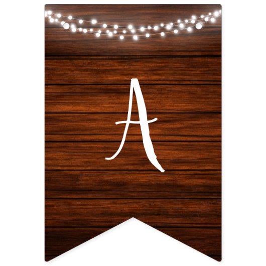 Rustikale neue Zuhause Woodgrain & Faillights Will Wimpelkette (Zweite Fahne)