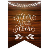 Rustikale neue Zuhause Woodgrain & Faillights Will Wimpelkette (Erste Fahne)