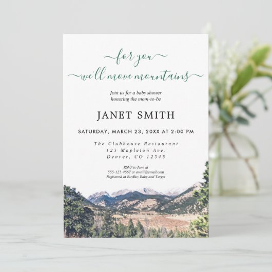 Rustikale neutrale Babydusche Einladung (Stehend Vorderseite)