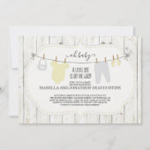 Rustikale neutrale Babydusche Einladung (Vorderseite)