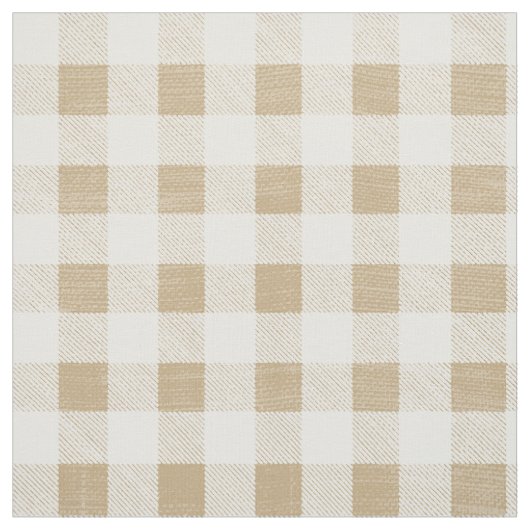 Rustikale neutrale Beige Brown Gingham Buffalo Kar Stoff (Muster)