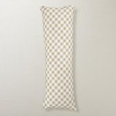 Rustikale neutrale Beige Gingham Kariert Seitenschläferkissen (Vorderseite Vertikal)