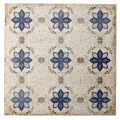 Rustikale neutrale blaue Keramik Fliese (Vorderseite)