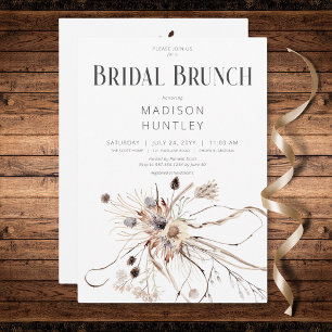 Rustikale, neutrale Blume, gebohrt Bridal Brunch Einladung