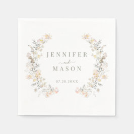 Rustikale neutrale Blume Serviette