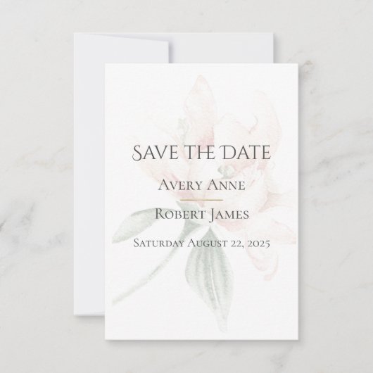 Rustikale, neutrale Blütenfarben Save the Date (Vorderseite)