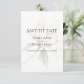 Rustikale, neutrale Blütenfarben Save the Date (Stehend Vorderseite)