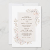 Rustikale neutrale Blütenhochzeit Einladung (Vorderseite)