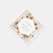 Rustikale neutrale Boho Blumenbezeichnung S2 - Bei Serviette (Ecke)