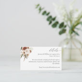 Rustikale neutrale Boho Blumendetails S2 Begleitkarte (Stehend Vorderseite)