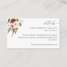 Rustikale neutrale Boho Blumendetails S2 Begleitkarte