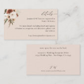 Rustikale neutrale Boho Blumendetails S2- Beige Begleitkarte (Vorne/Hinten)