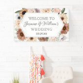 Rustikale, neutrale Boho-Blumenhochzeit Banner (Insitu)