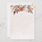 Rustikale neutrale Boho-Blumenhochzeit Einladung (Rückseite)