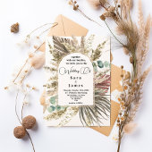 Rustikale neutrale Boho-Blumenzelleneinladung Einladung