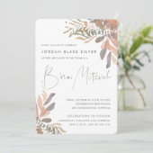 Rustikale neutrale Boho Floral B'nai Mitzvah Einladung (Stehend Vorderseite)