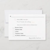 Rustikale neutrale Boho floral w Meal UAWG S2 RSVP Karte (Rückseite)