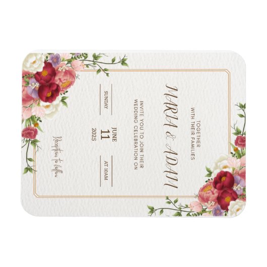 Rustikale neutrale Boho Floral Wedding Magn Magnet (Horizontal)