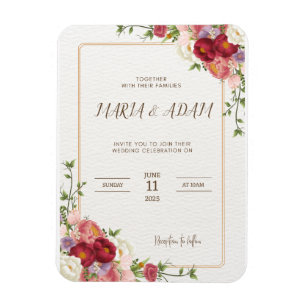 Rustikale neutrale Boho Floral Wedding Magn Magnet