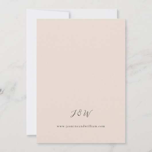 Rustikale neutrale Boho Floral Wedding S2 - Beige Einladung (Rückseite)