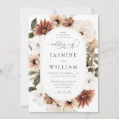 Rustikale neutrale Boho Floral Wedding S2 Einladung (Vorderseite)