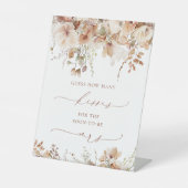 Rustikale neutrale Boho Floral wie viele Küsse Sockelschild (Vorderseite)