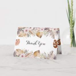 Rustikale neutrale Boho-Hochzeit Dankeskarte