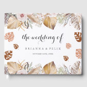 Rustikale neutrale Boho-Hochzeit Gästebuch (Vorderseite)