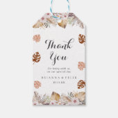 Rustikale neutrale Boho-Hochzeit Geschenkanhänger (Vorderseite)