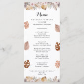 Rustikale neutrale Boho-Hochzeit Menükarte (Vorderseite)