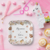 Rustikale neutrale Boho-Hochzeit Pappteller (Party)